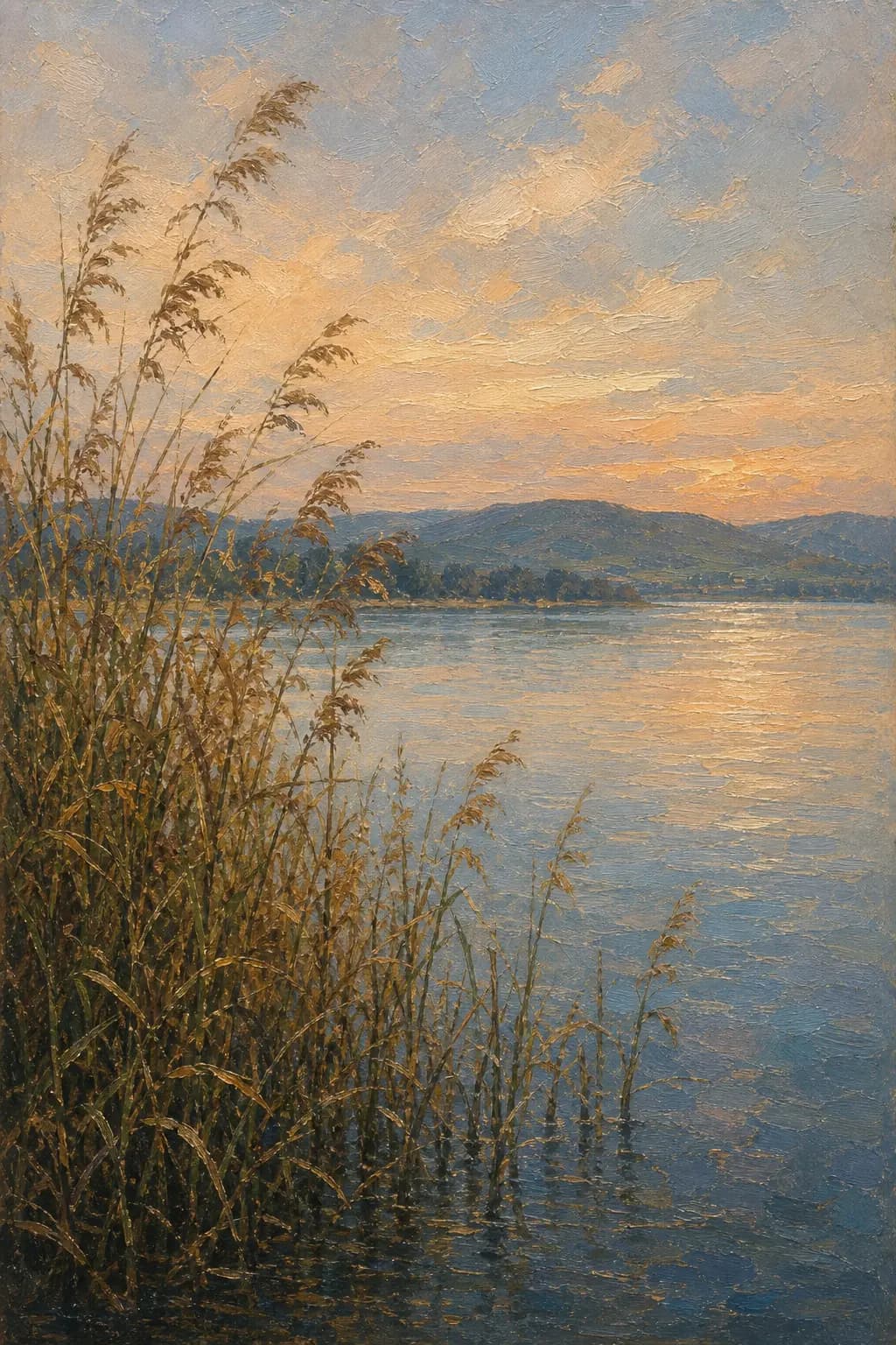 Balaton-Schilf am Abend