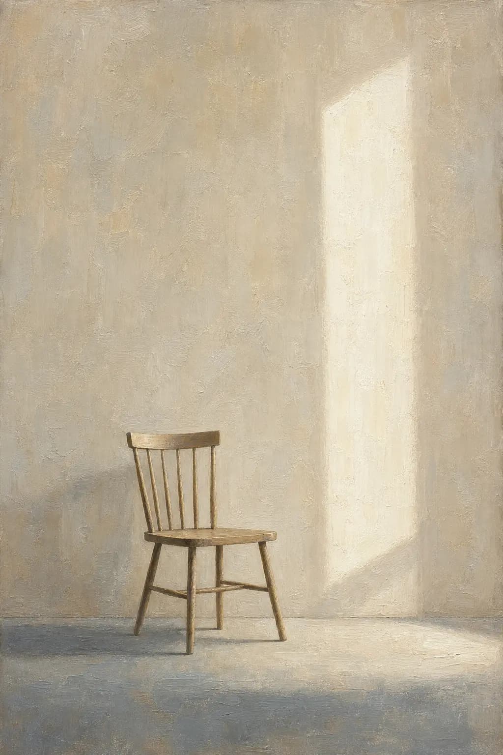 Stuhl im stillen Licht