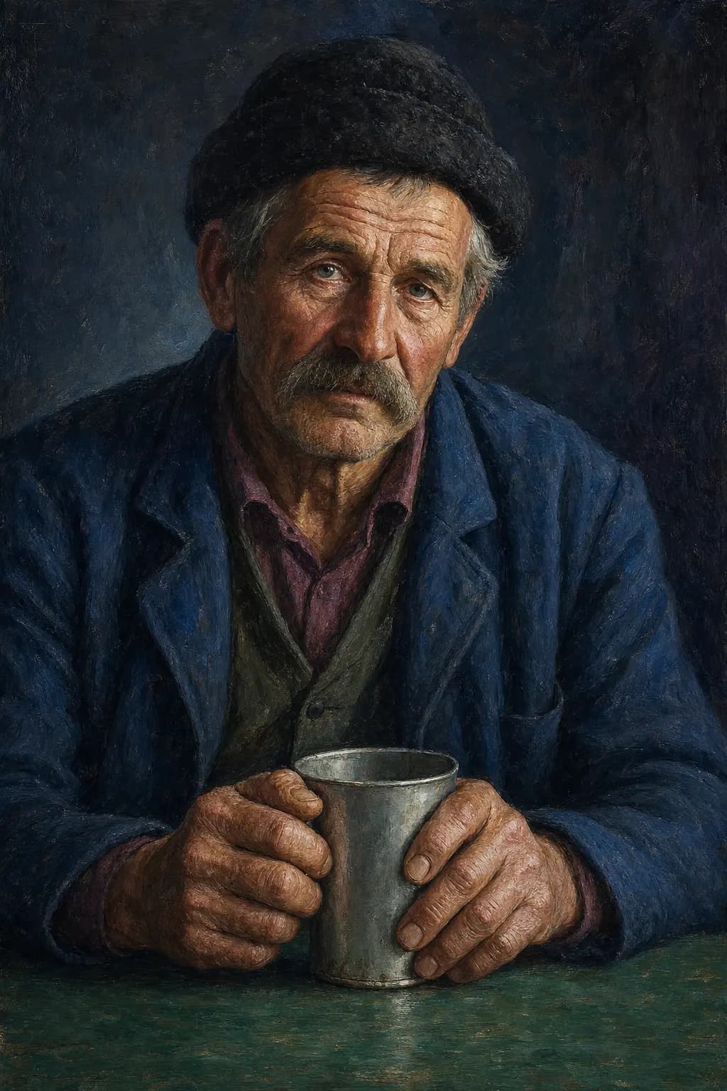 Ferenc mit dem Blechbecher