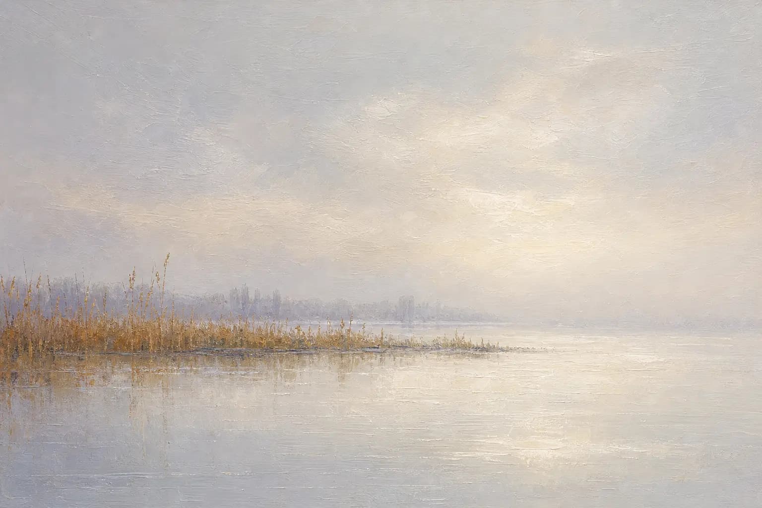Velence-See im Morgennebel