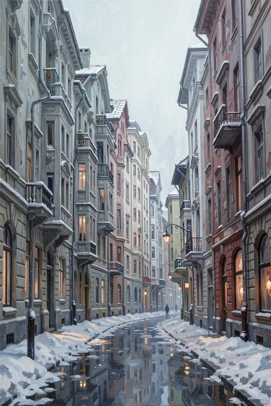 Népszínház-Straße nach dem Schnee