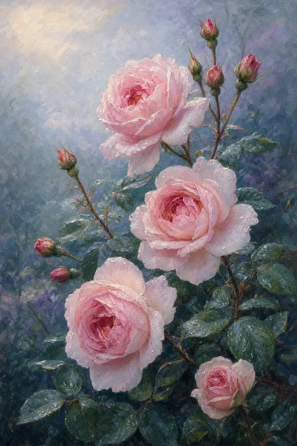 Regen in Rosenruten