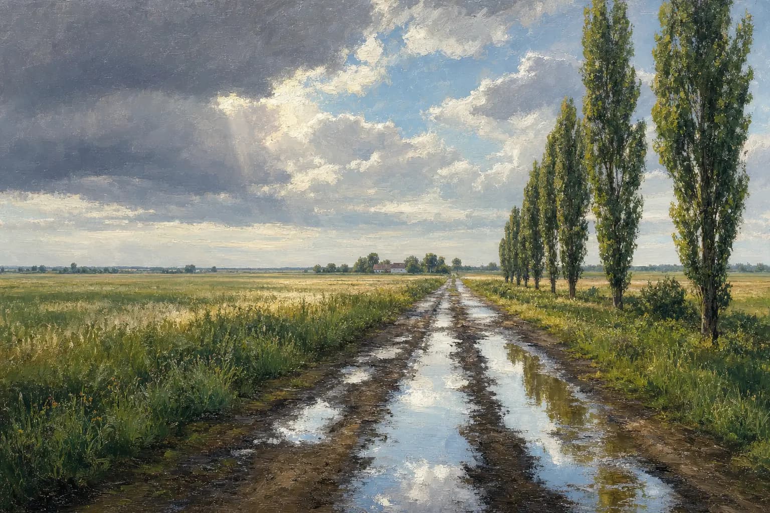 Regenklarer Weg in der Alföld