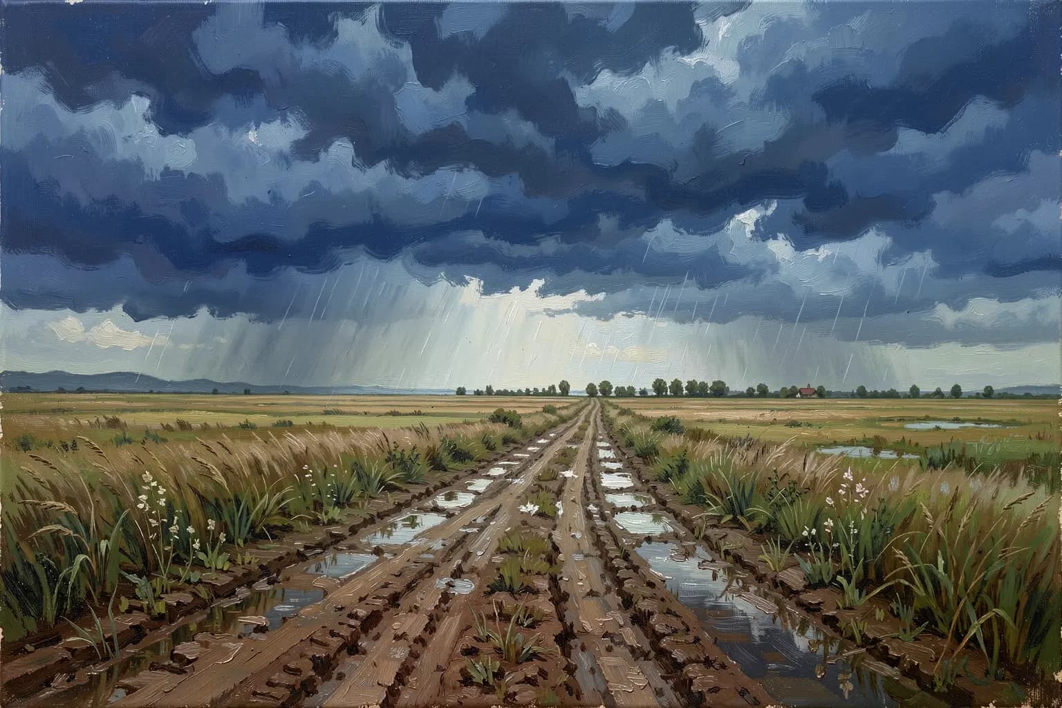 Spurrillen vor dem Regen in der Alföld