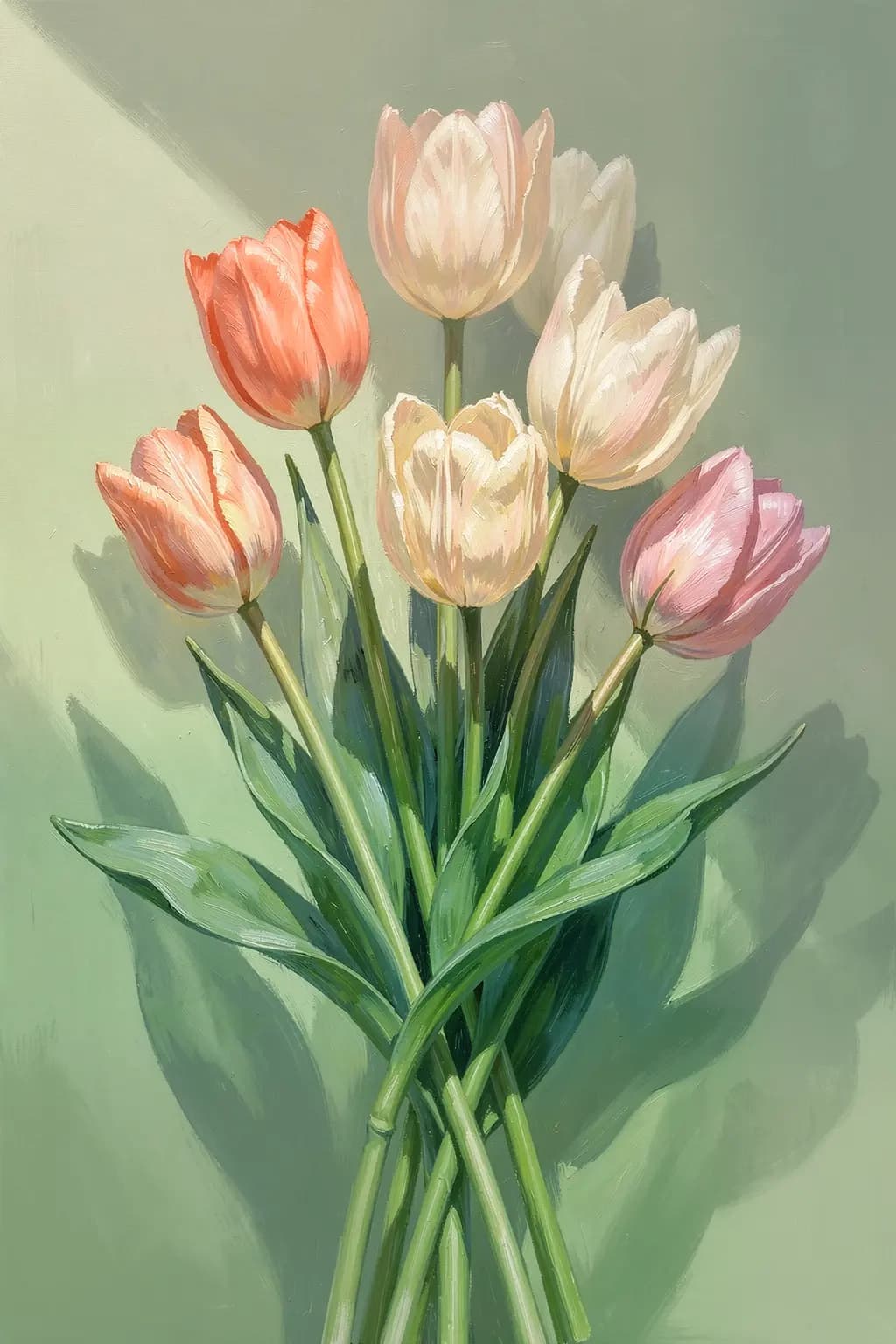 Tulpen in grüner Brechung
