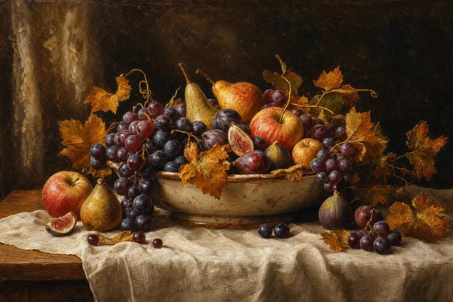 Court Table With Figs and Grapes