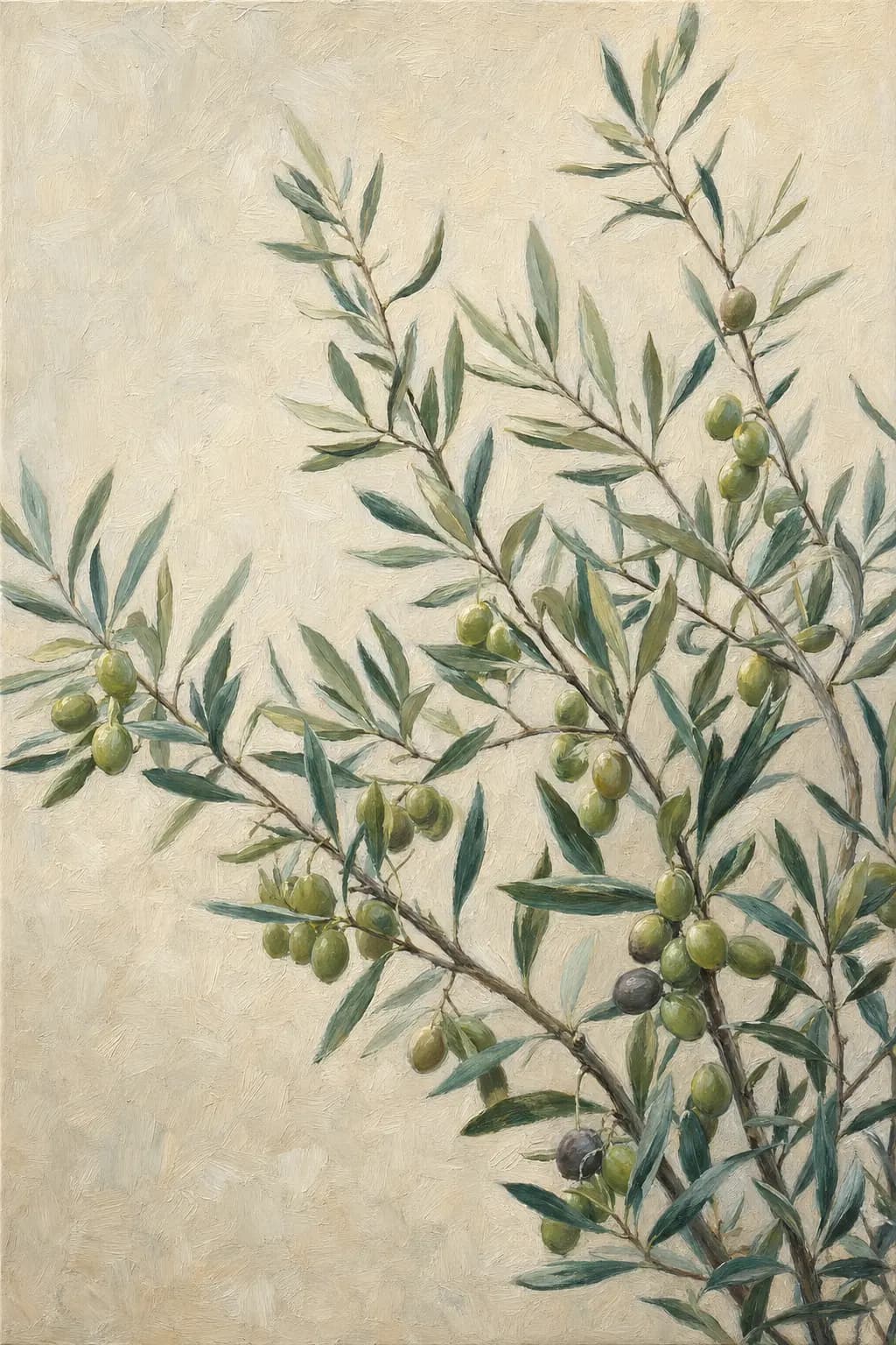 Olive Boughs In A Quiet Courtyard